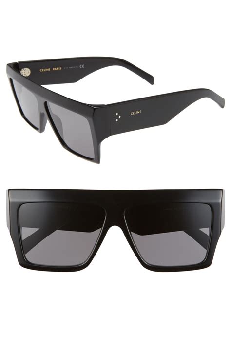 celine sunglasses havana blue|Celine 60mm flat top sunglasses.